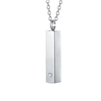 Cube Urn Necklace for Ashes | Aluminum Alloy Cremation Jewelry with Crystal Memorial Pendant