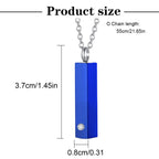 Cube Urn Necklace for Ashes | Aluminum Alloy Cremation Jewelry with Crystal Memorial Pendant