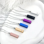 Cube Urn Necklace for Ashes | Aluminum Alloy Cremation Jewelry with Crystal Memorial Pendant